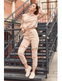 Damen-Sportset mit Ausschnitten, beige FI628 – Online-Shop – Boutique